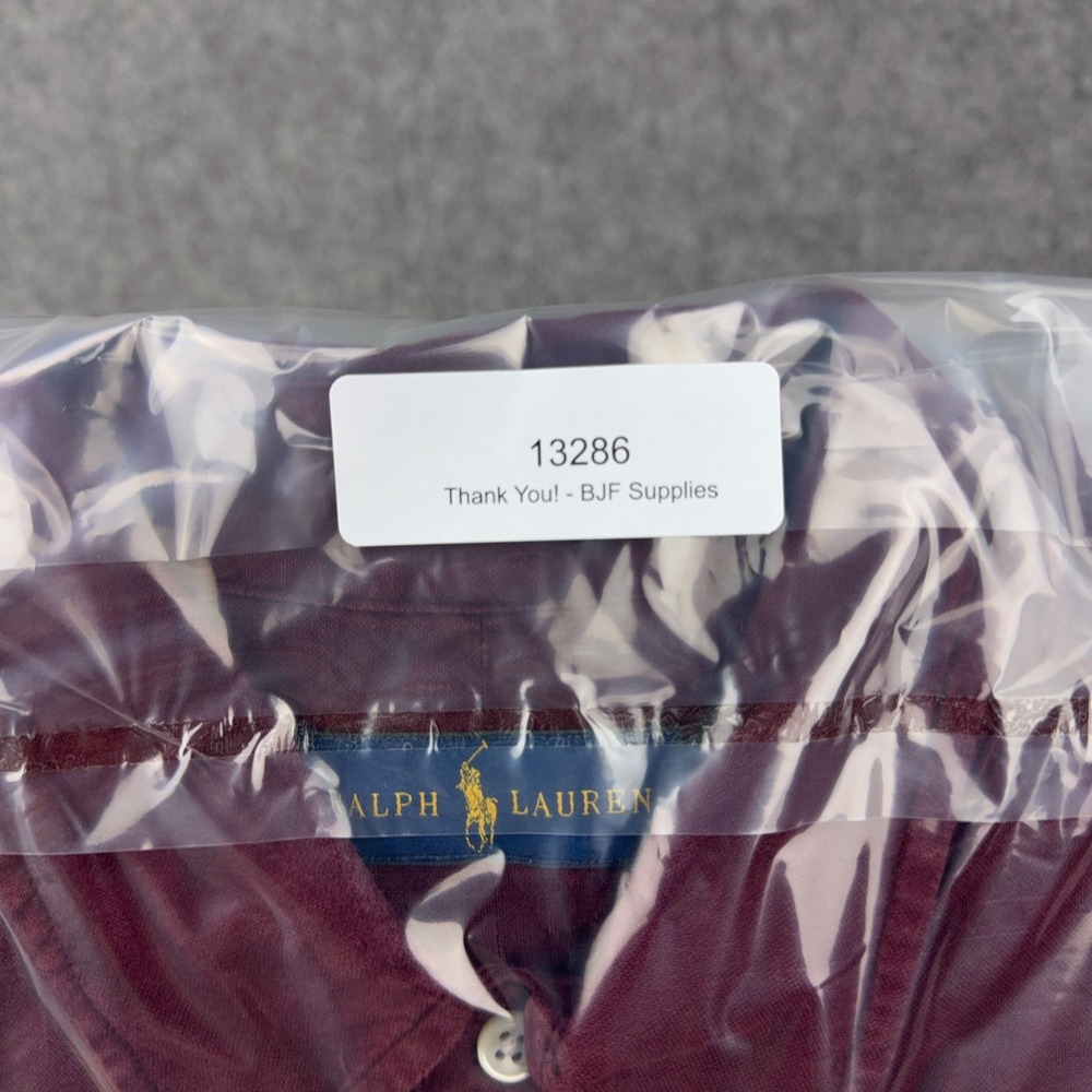 Ralph Lauren Shirt Mens XL Maroon Red Long Sleeve Pony Logo Button Down Cotton - Picture 11 of 11